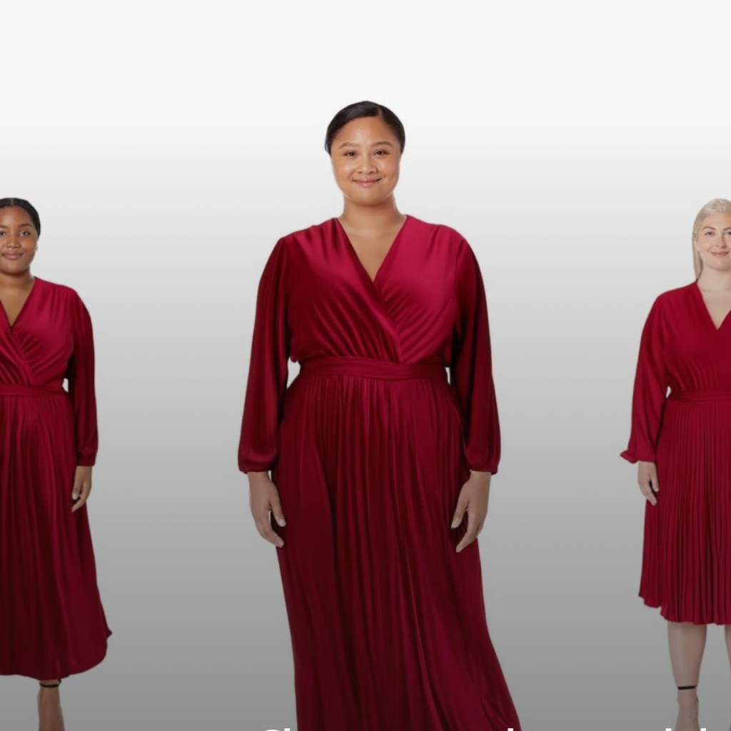 Elegant Red Wrap Dress, Size Xxl